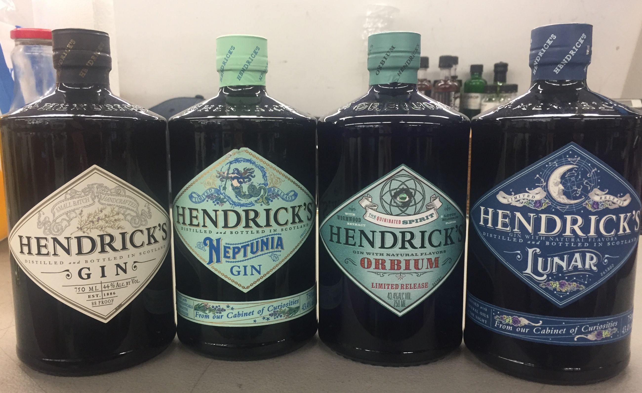 Hendrick's Gin 1 L *Empty* Dark Red / Black Opaque Embossed Glass